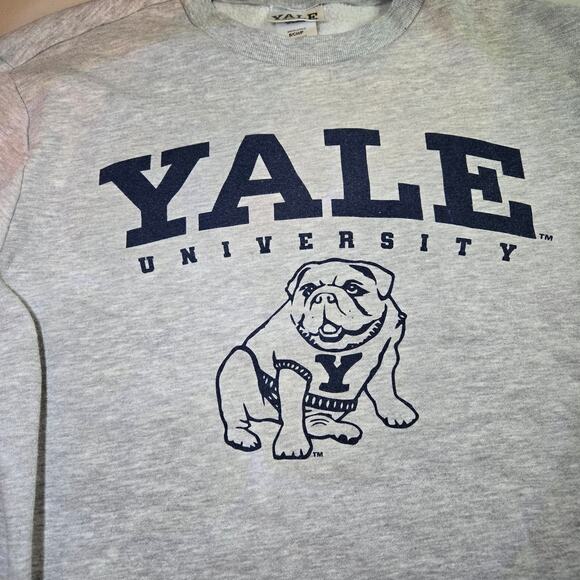 Yale University Handsome Dan Fleece Crewneck Gray Sweatshirt Size Small - Picture 2 of 5